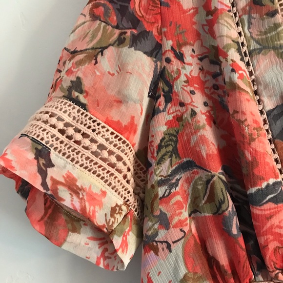 Ranna Gill Anthropologie | Rose Bouquet Floral Lace Dress | Sz 2 - Picture 10 of 13